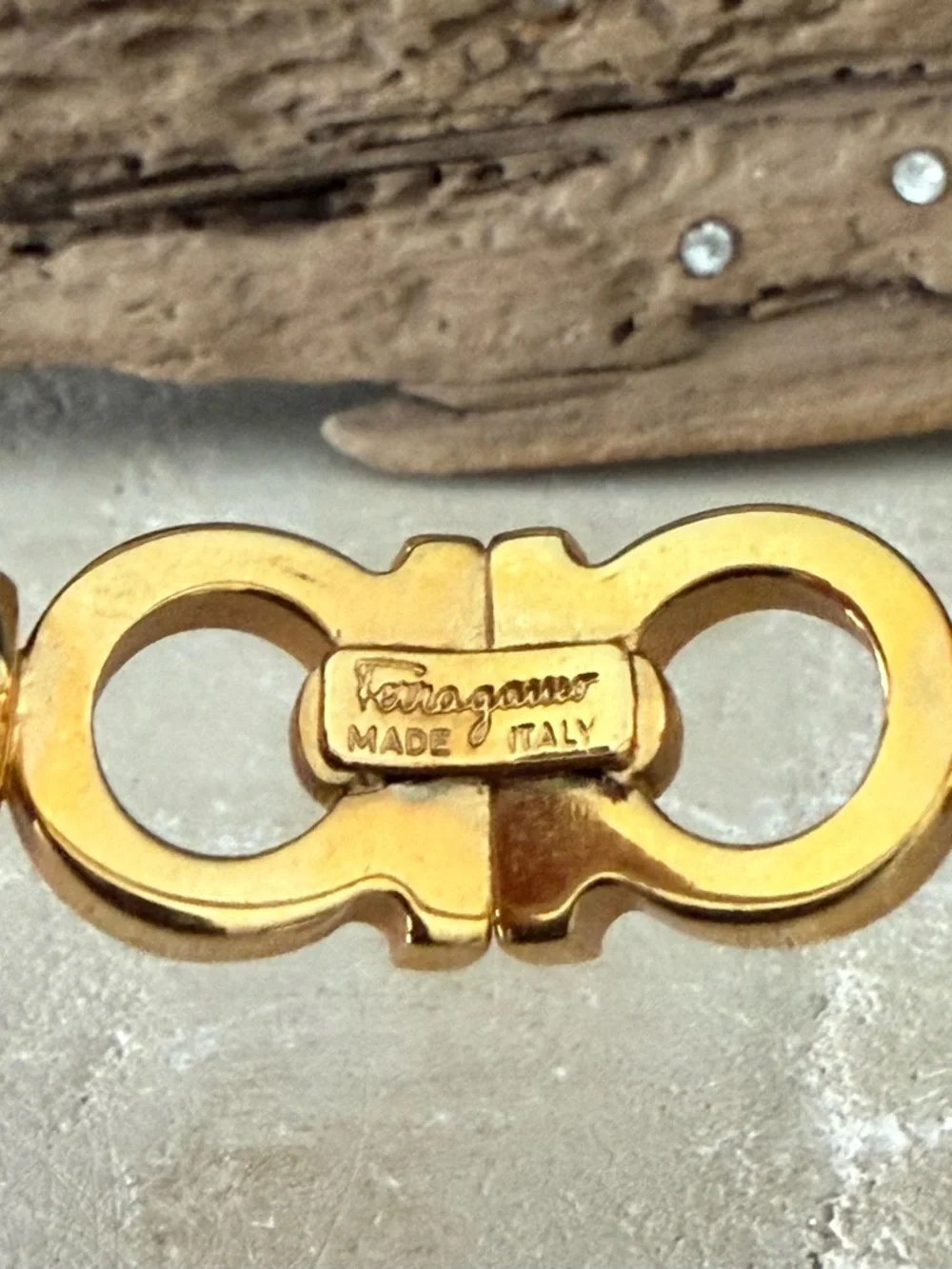 Salvatore Ferragamo Gold Double Gancini Link Bangle Bracelet - Picture 3 of 3